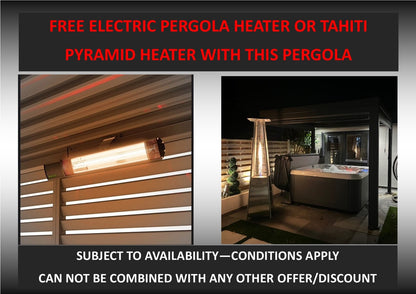 7.2m x 3.6m Rectangular Aluminium Louvered Pergola – Grey