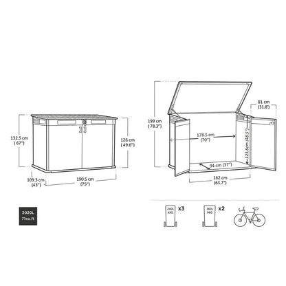 Keter 4×2 Cortina Alto Heavy Duty Vertical Shed Dark Grey