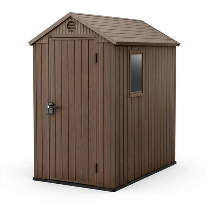 Keter 4×6 Darwin Heavy Duty Plastic Garden Shed Brown