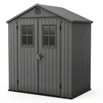 Keter 4×6 Darwin Heavy Duty Plastic Garden Shed Grey