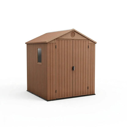 Keter 6×6 Darwin Heavy Duty Plastic Garden Shed Brown