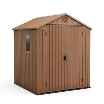 Keter 6×6 Darwin Heavy Duty Plastic Garden Shed Brown