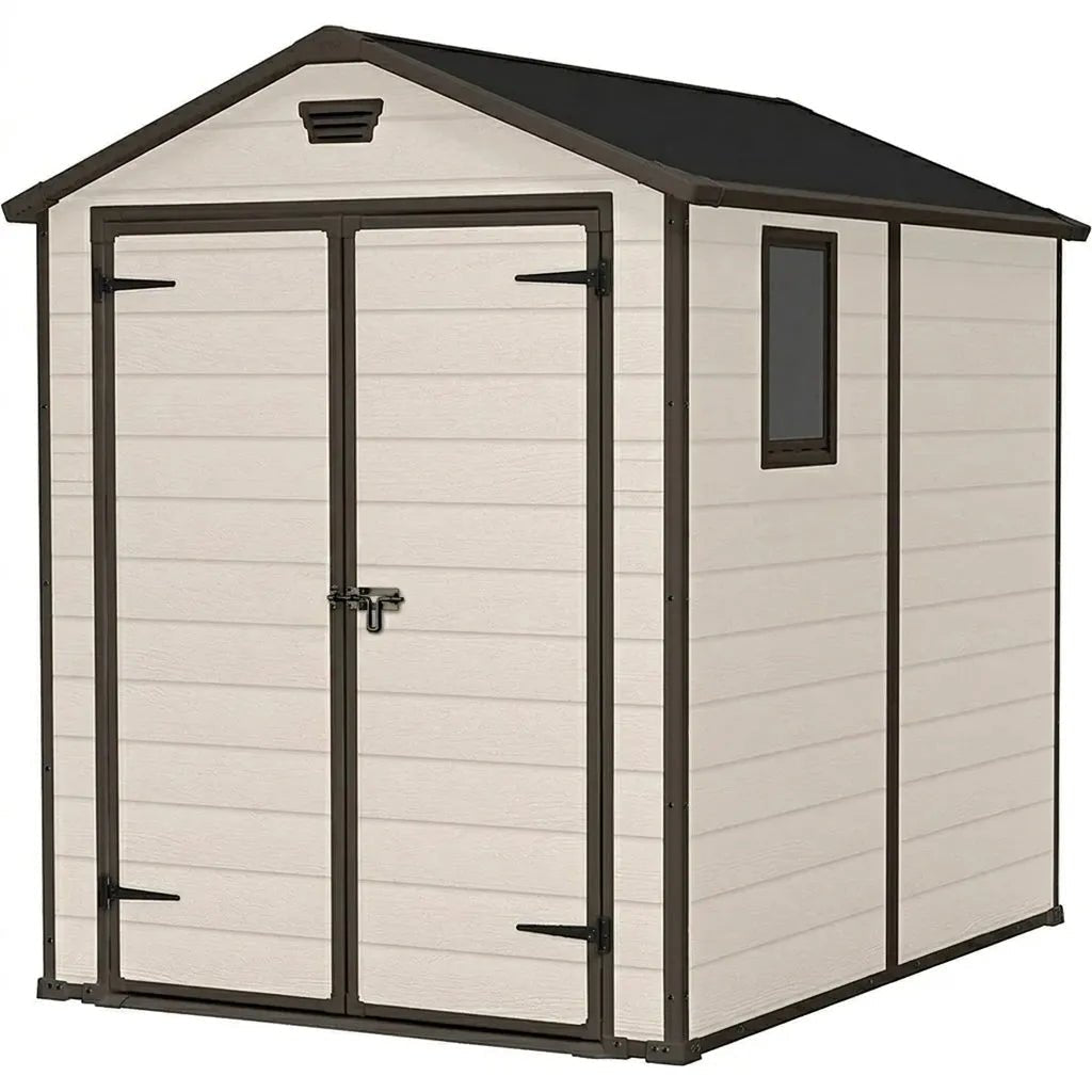 Keter 6x8 Manor Plastic Garden Storage Shed Beige