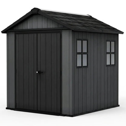 Keter 7’x7.5’ Newton Plus Side Entry Plastic Shed Dark Grey