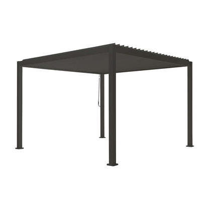 3m x 3m Square Aluminium Louvered Pergola – Grey