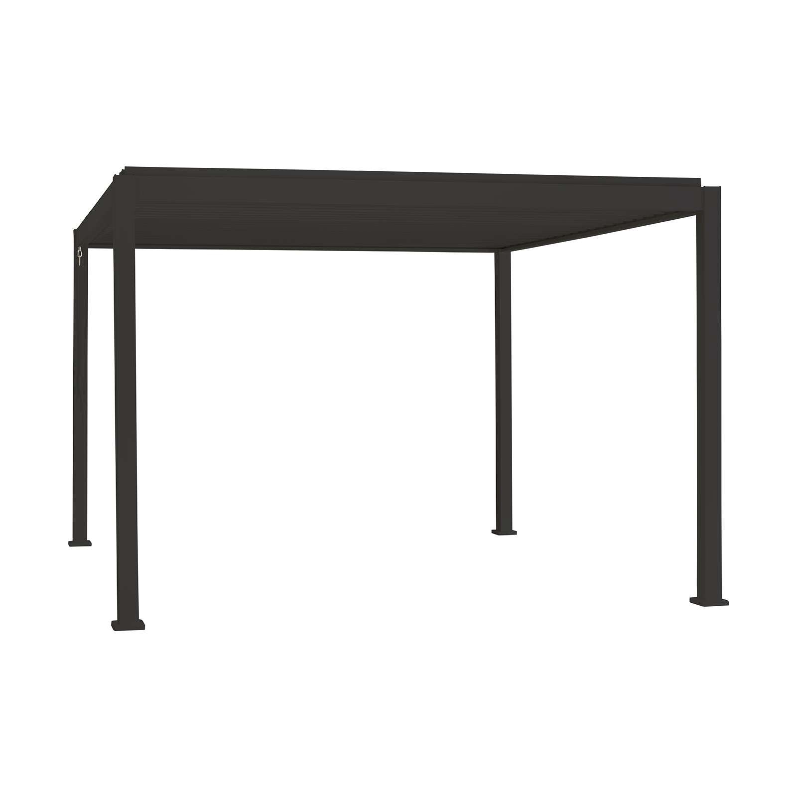 3m x 3m Square Aluminium Louvered Pergola – Grey