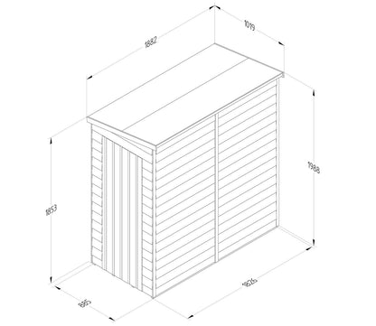 Forest 3 x 6 ft Overlap Pent Shed