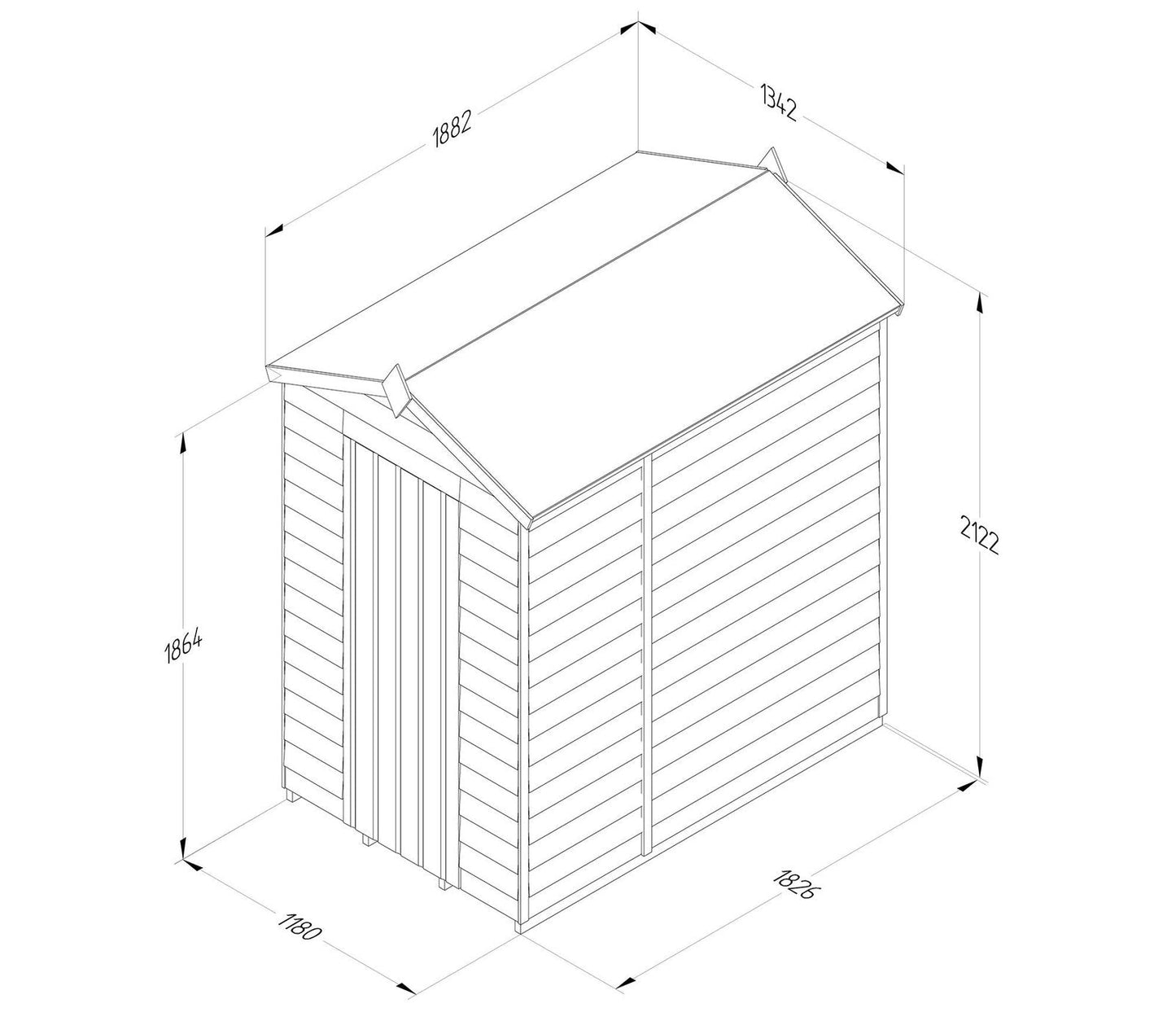 Forest 4 x 6 ft Overlap Security Shed