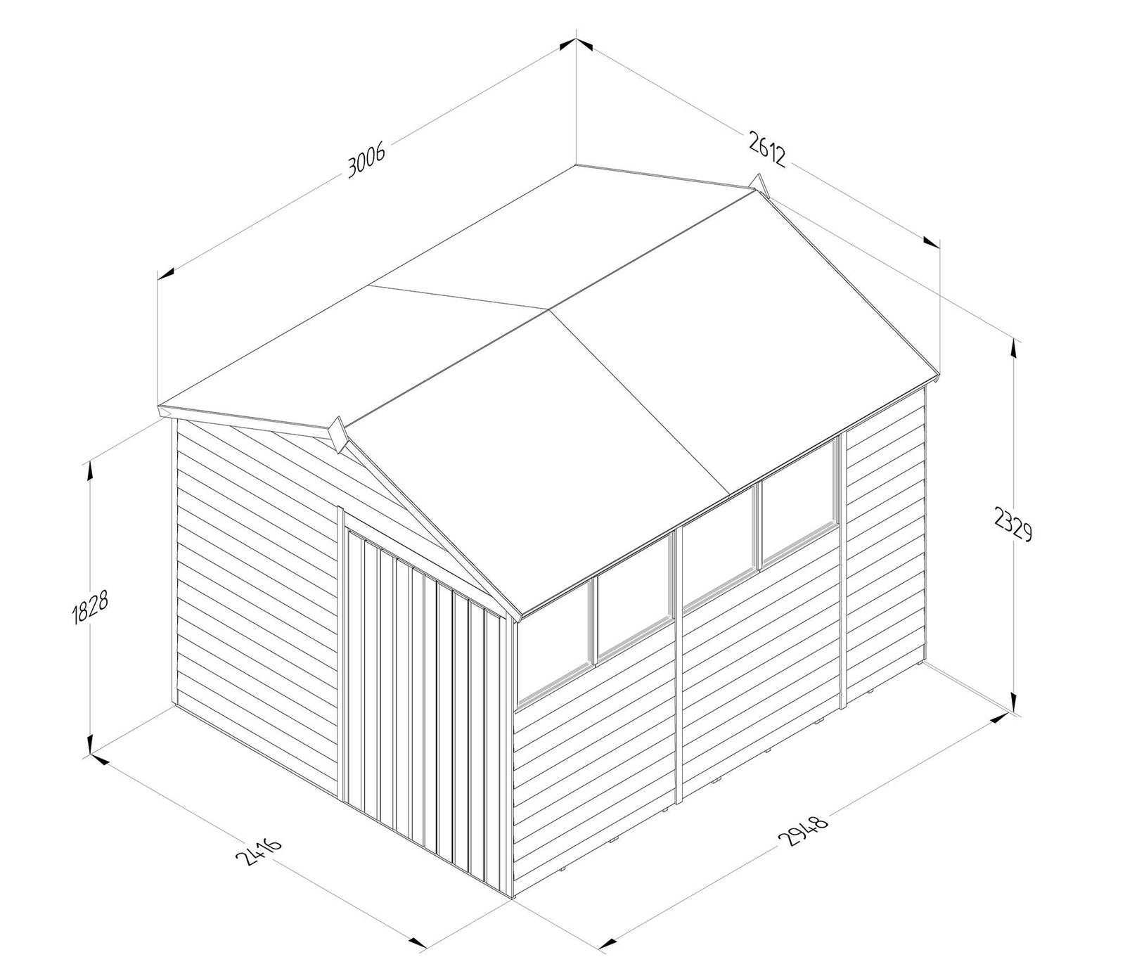 Forest 8 x 10 ft Overlap Shed