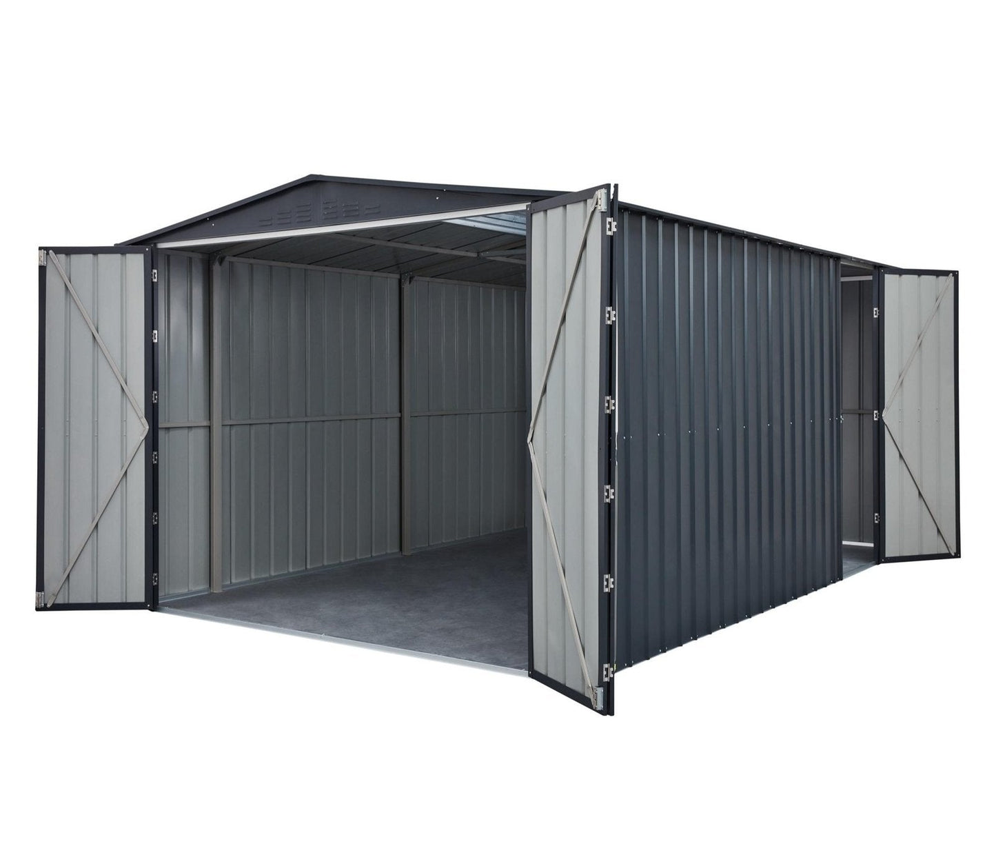 Globel 10 x 15 ft Dual Door Metal Workshop Garage