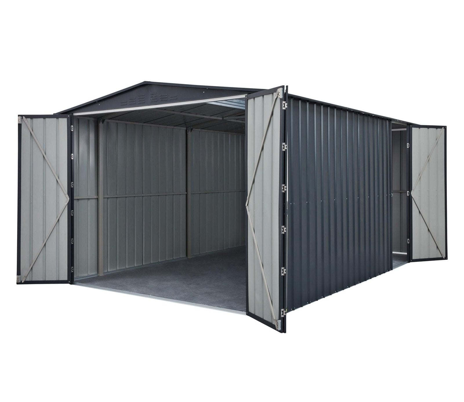 Globel 10 x 15 ft Dual Door Metal Workshop Garage