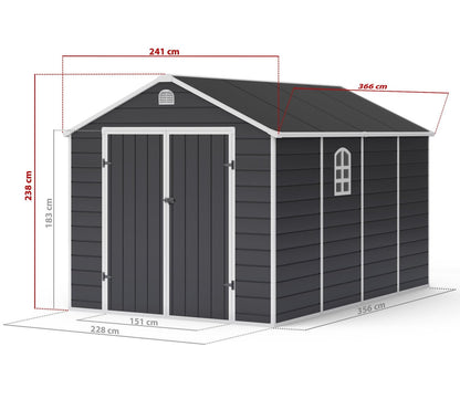 Lotus Sheds Sono 8 x 12 ft Apex Plastic Shed
