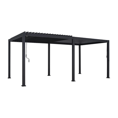 7.2m x 3.6m Rectangular Aluminium Louvered Pergola – Grey