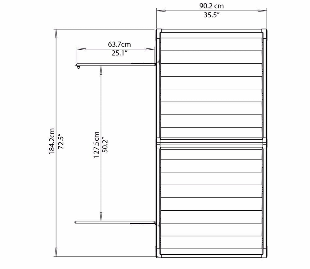 Palram Canopia 6 x 3 ft Skylight Anthracite Polycarbonate Shed
