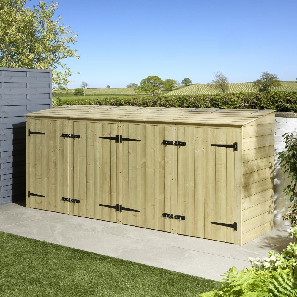 Premier Shiplap Quadruple Bin Store