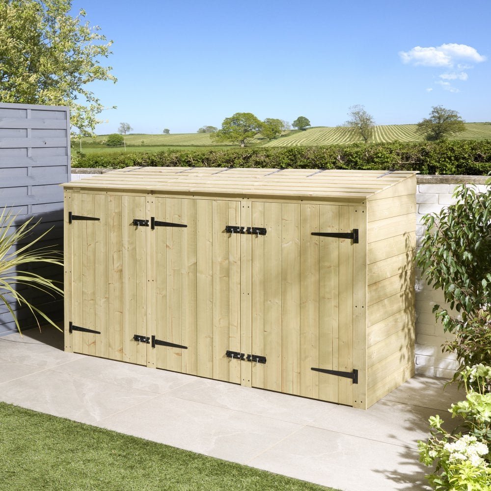 Premier Shiplap Triple Bin Store