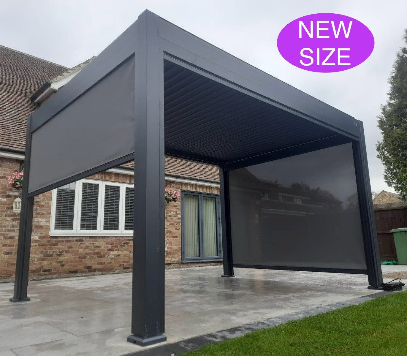 4m x 3.6m Aluminium Louvered Pergola – Grey